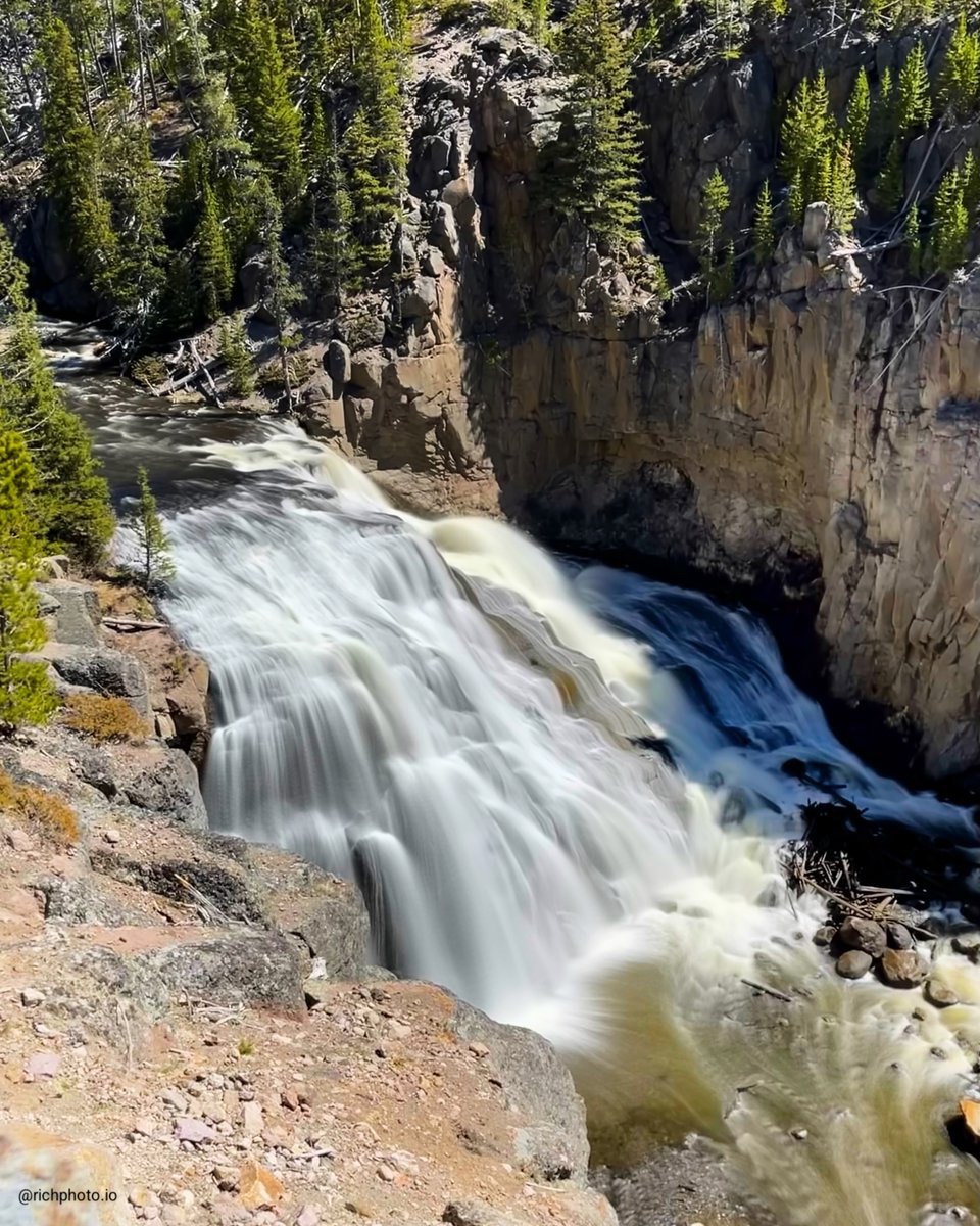 Long Exposure capture of Gibbon Falls at Yellowstone National Park